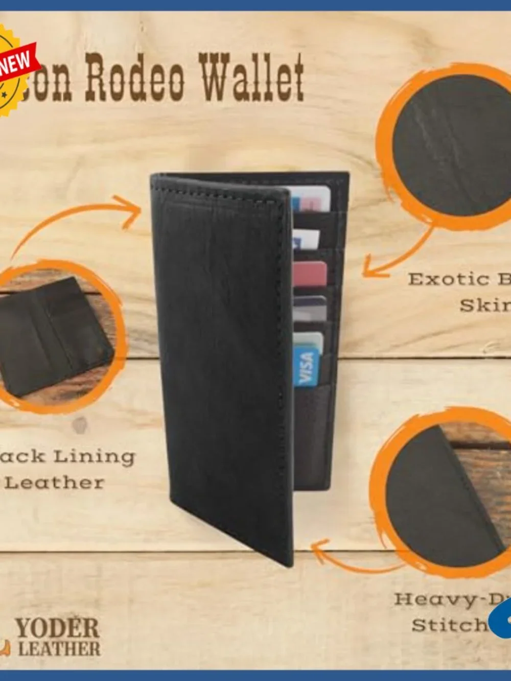 Genuine Buffalo Bison Leather Long Checkbook Wallet Slim Profile RFID Protected